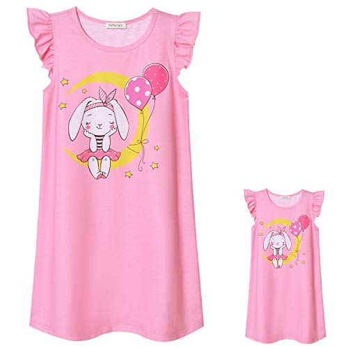 Macthing Doll Nightgown Girl Easter Bunny Sleepwear Summer Nighty Dress 10 11