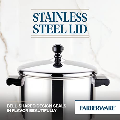 Image of Farberware Classic Series Stainless Steel Sauce Pot with Lid, 4-Quart Cookware, Silver