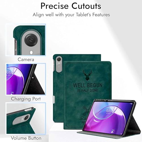 Image of ProElite Case Cover for Lenovo Idea Tab Pro 2nd Gen 13 inch 2026, Deer Flip case Cover for Lenovo Idea Tab Pro 2nd Gen 13 inch Case with Pen Holder [Auto Sleep Wake Feature], Dark Green