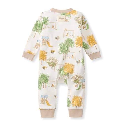 Image of Burt's Bees Baby unisex-baby Sleep & Play, Organic One-piece Romper-jumpsuit Pj, Zip Front Footed Pajama