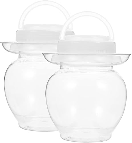 BESTonZON Pesos - Tarro tradicional de fermentación de vidrio con tapa de tanque de barro para pepinillos, tarro de Sichuan chino Paocai tarro de