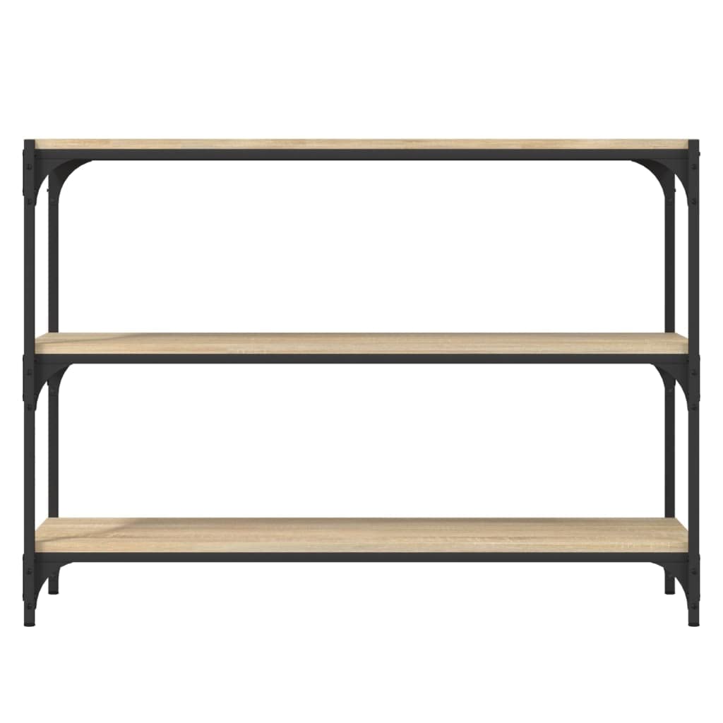 Librería Sonoma, madera de roble y acero, 100 x 33 x 70,5 cm de ancho, bajo versátil, como estantería para libros y estantería de pie, para salón y oficina en estilo industrial