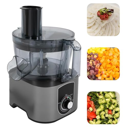 QianCruxtacy Tagliaverdure Industriale Elettrico con 3 Accessori, Tritatutto Automatico da 600W per Verdure e Frutta, Grande Ingresso Alimenti e Design Trasparente, Usare in Cucine Professionali