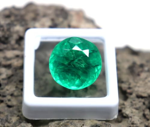 Natural 15ct Round Cut Emerald Gemstone Loose Green Colombian Stone Faceted Emerald Certified Stone Pendant Size Bracelet Size2