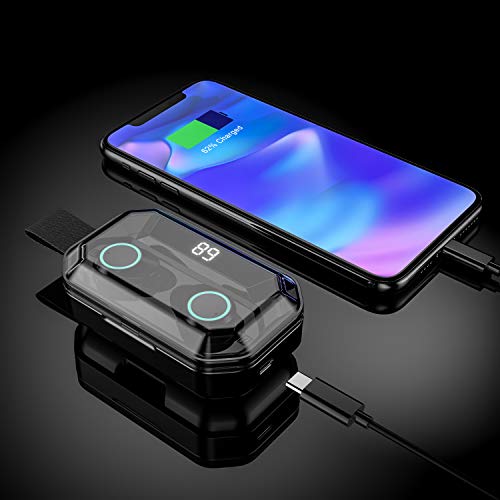 Andoer Fones de ouvido potáveis ​​com visor de bateria Fone de ouvido BT Fone de ouvido sem fio Fone