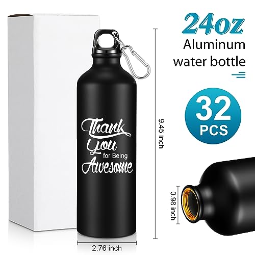 Uiifan 32 Pcs Thank You Gift for Coworker Aluminum Water Bottle Employee Appreciation Gift Inspirational Lightweight Sports Water Bottle Bulk for Teacher Staff(Multicolored) - Image 3