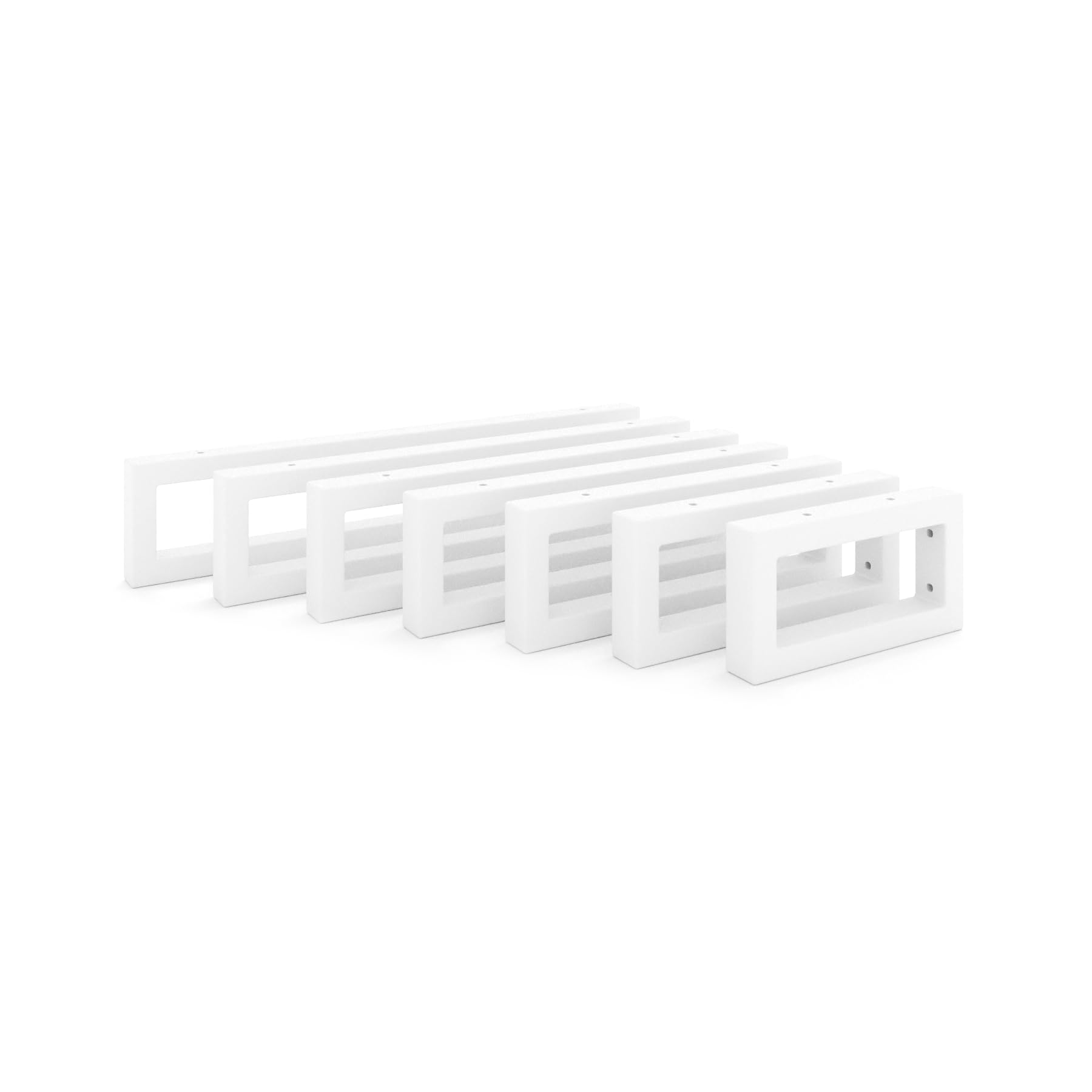 HEVVA Support de lavabo hauteur 10 cm 20/25/30/35/40/45/50 cm - RHEIN - console pour vasque à poser, support mural renforcé, équerre lavabo en métal | (lot de 2 - blanc, 20 cm)