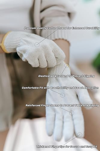 10 Pairs Cotton work gloves - White Safety Work Gloves for repair, construction, Industrial, Warehouse, Gardening, BBQ, and other uses, for men and women, L size