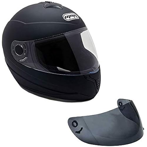 MMG Adult Full Face Motorcycle Helmet, Street Bike, Matte Black, Medium