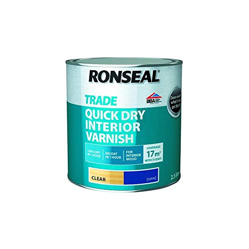 Ronseal Trade Quick Drying Interior Varnish- Clear Satin - 2.5L
