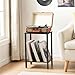 HOOBRO Small End Table, 2-Tier Record Player Stand Vinyl Record Turntable Stand with Storage up to 100 Albums, Small Side Table for Living Room, Bedroom Black, BK05RS01