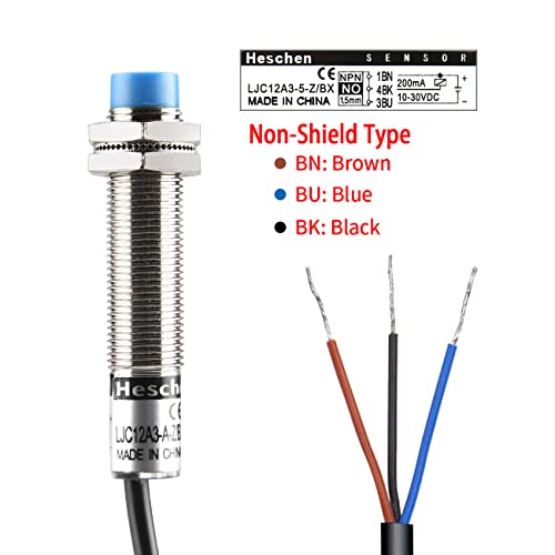 Heschen HS-LJC12A3-5-Z/BX M12 Capacitive Proximity Sensor Switch Non-Shield Type Ljc12A3-5-Z/Bx Detector 1-5Mm 10-30Vdc 200Ma Npn Normally Open(No) 3 Wires thumb #3