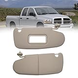 Dasbecan Gray Pair Car Sun Visor Compatible with Dodge Ram 1500 2500 3500 2002 2003 2004 2005 2006 2007 2008 2009 Replaces# 1CT18TL2AA 1CT11TL2AA