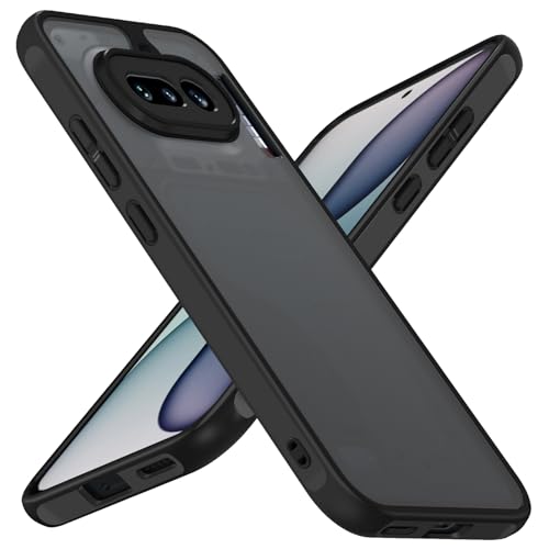 ivoler Funda Mate Negro para Nothing Phone 4a, [Protección Grado Militar] Carcasa Protectora Antigolpes, Trasera Translúcida Antihuellas y Antiarañazos Duro PC Respaldo Delgado Bumper Case