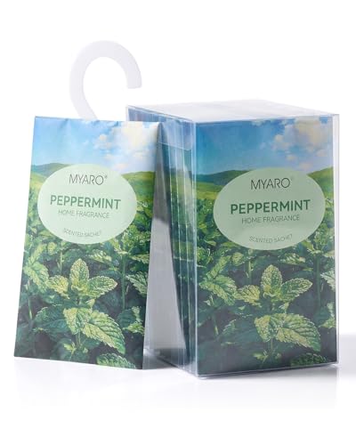 Image of MYARO Hanging Sachets Air Freshener for Home: 12 Packs Clean & Fresh Hanging Scented Sachet Bags for Closet, Clothes, Lingerie Drawer, Car, Bedroom, Laundry Fragrance Gift for New House (Mint)