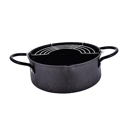 FUNOMOCYA Mini Freidora de Hierro con Sartén para Tempura y Alitas de Compatible con Cocina de Inducción y Gas Asas Frías Compacto
