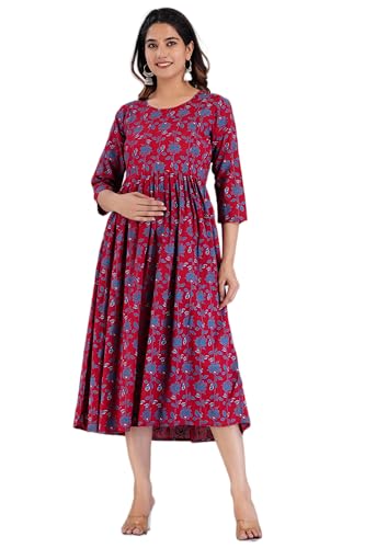 Image of Shantika Women's Maternity Dress Feeding Kurti with Zippers