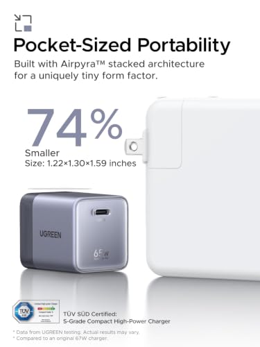 65W UGREEN Nexode Air USB-C GaN Charger w/ Foldable Prongs & 100W USB-C Cable - image 3