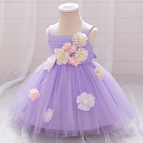 2025 Girls Flower Tulle Tutu Dress Formal Pageant Princess Party Birthday Dresses Toddler Baby Girl Dresses 6M-3Y3