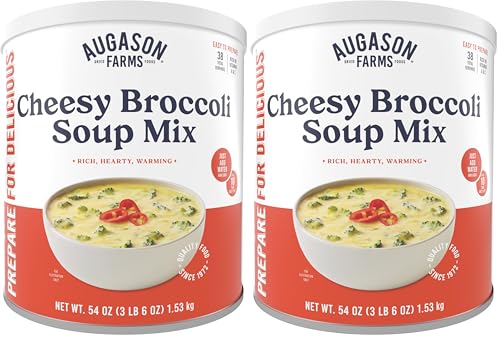 Augason Farms Cheesy Broccoli Soup Mix Can (54 oz) 2-pack