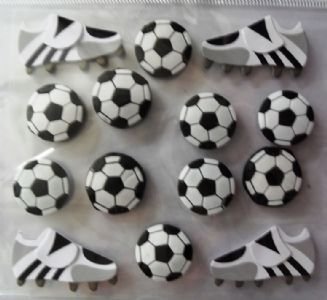 Handmade 3d Stickers Football Boots & Balls Set - C343