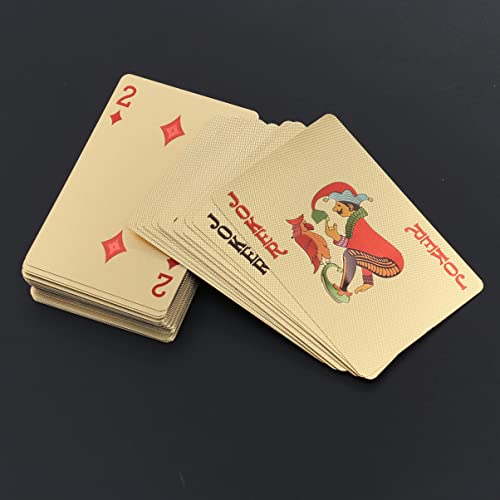 ifundom 3stücke Goldene Folie Pokerkarten Plattiertes Spielkarten-Deck Für Spiele Und Langlebig Für Partys Und Familienspaß Mit Hervorragendem Spielgefühl Und Sammlerwert – Bild 8