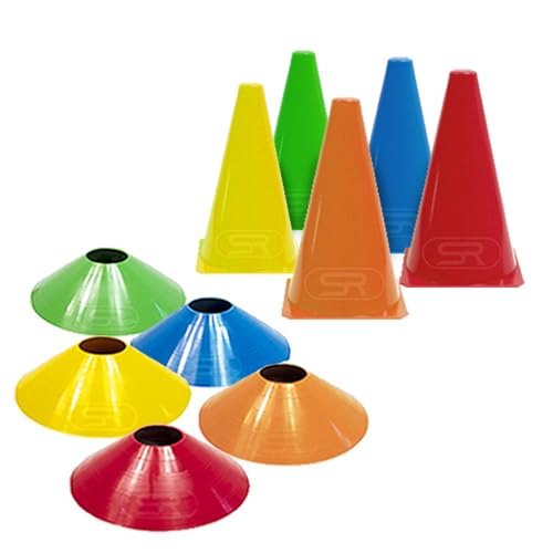 Sports Religion 5 Pratos Agilidade + 5 Cones Treinamento Funcional