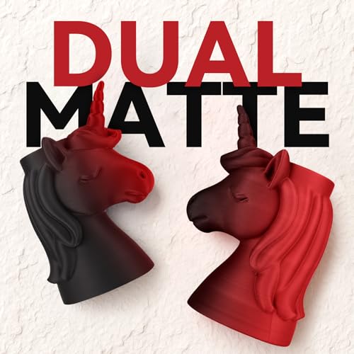 SUNLU Dual Color Matte PLA Filament 1.75mm, Matte 3D Printer Filament with 2 Color Gradient, Dimensional Accuracy +/- 0.02mm, 1kg Spool (Black, Red)