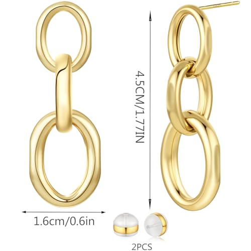 14K Gold Plated Drop Dangle Earrings for Women with 925 Sterling Silver Posts Hypoallergenic Multiple Styles Trendy Gold and Silver Plated Dangle Earrings Lightweight ＆ Dainty Jewelry Gifts3