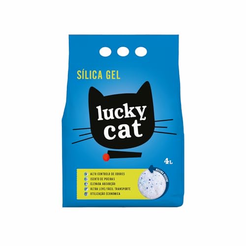Lucky Cat - Arena de Sílice para Gatos de Alto Rendimiento – Máxima Absorción y Control de Olores, Sin Polvo, Ligera y Duradera hasta 30 Días, Higiénica y Fácil de Limpiar (1, Natural)