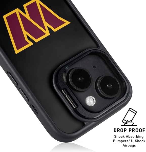 Skinit Kickstand Phone Case Compatible with iPhone 13 - Officially Licensed NFL Washington Commanders Black Background Design