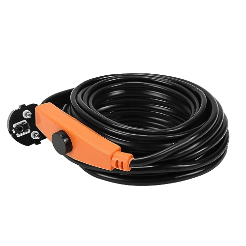 Ansobea Cavo di riscaldamento antigelo, 2 m, 32 W, con termostato, cavo antigelo, riscaldamento tubolare con interruttore automatico, nastro riscaldante per tubi dell'acqua in casa, piscina, stagno