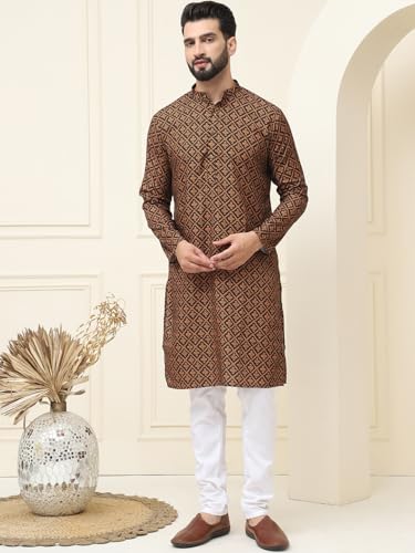 Image of SOJANYA (Since 1958 Men's Exquisite Silk Blend Kurta Elevate Your Festive Look-Crafted for Excellence