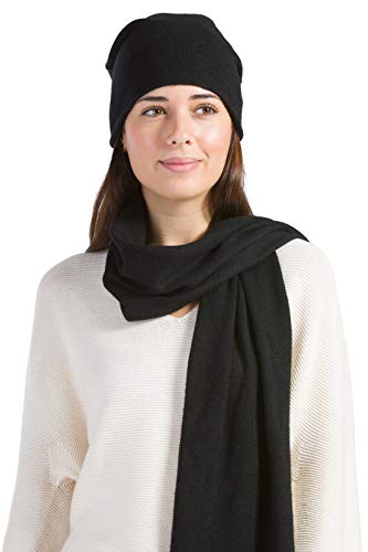Fishers Finery 2pc Pure Cashmere Slouchy Beanie and Scarf Women's Set; with Exquisite Packaging2