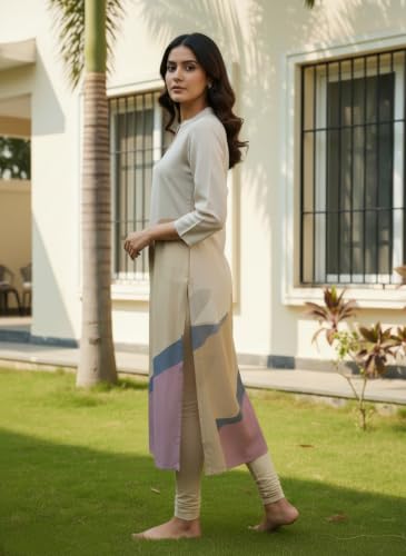 Image of Sun Fashion And Lifestyle Women's Chanderi Stitched Printed Kurta for Women