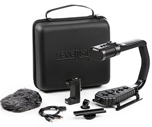 sevenoak deluxe micrig universal video grip handle stereo microphone and windscreen + bonus shoe extender bracket and travel case dslr cameras, iphone, android smartphones, gopro hero3+ and hero4