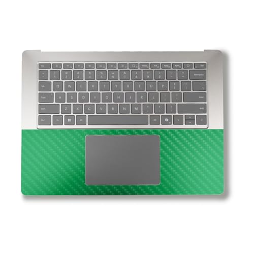 Image of Carbon Fiber Laptop Skin Compatible with Surface Laptop 7 15 inch (2024) - Solid Green - Premium 3M Vinyl Protective Wrap Decal Cover - Easy to Apply | Crafted in The USA by MightySkins