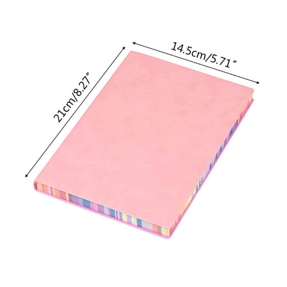 Taccuino in Pelle con Copertina Morbida Blocco Note Aziendale Diario di Viaggio Nastro Segnalibro 200 Pagine A Righe larghe 6 Colori Forniture per Ufficio,marrone,1PCS