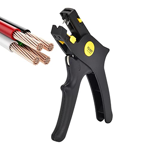 Jildouf Herramienta de pelado de cables, mango ergonómico automático, pelacables de fibra de un solo agujero para técnicos de trabajo y electricistas