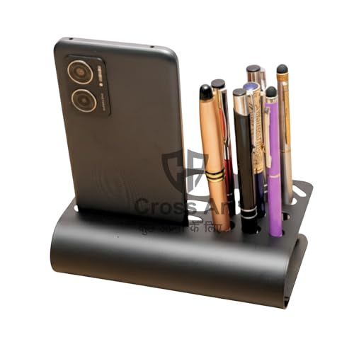 Image of Teak Wood Office Desk Organizer - Personalized Pen Stand, Pencil Stand for Office Desk, Tiny Phone Holder - Elegant and Functional Desktop Accessory for Organized Workspaces (CAPS 4019)
