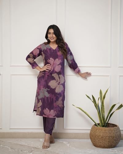 Image of ANNI Designer Women's Chanderi Straight Printed 2Pc Kurta Set