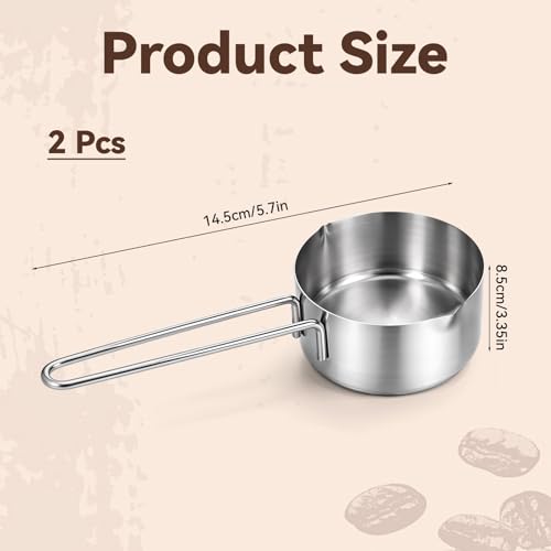 Juego 2 piezas taza medidora acero inoxidable 60 ml miniatura 2