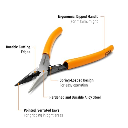 Alicates de punta larga GEARWRENCH 89732 con mandíbulas alineadas para sujetar cables finos 3