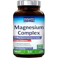 Innate Vitality 4-in-1 Magnesium Complex for Women and Men, 90 Capsules | Magnesium Glycinate, Malate, Citrate, Oxide for Energy, Bones & Nerves, Vegan & No Gluten