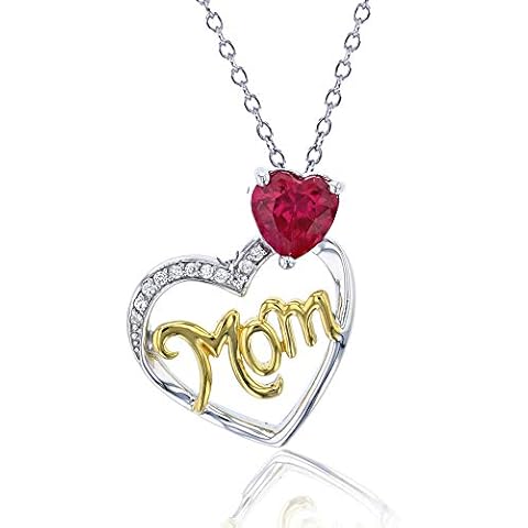 Sterling Silver "Mom" Heart Necklace by DECADENCE Cover