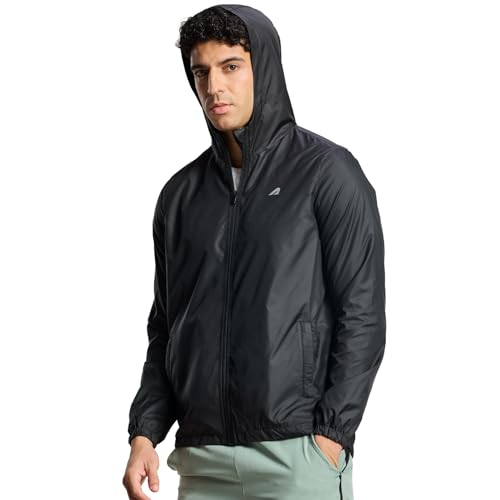 Image of Boldfit Men's Polyester Standard Length Windcheater Jacket, Lightweight & Wind-Resistant with Reflective Bike Jacket, Relaxed Fit-Stylish Windbreaker for Outdoor & Biking
