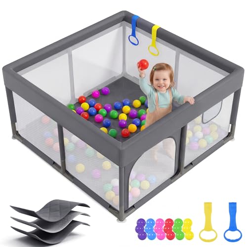 Dripex Parc pour bébé avec tapis intégré, parc sûr pour bébés