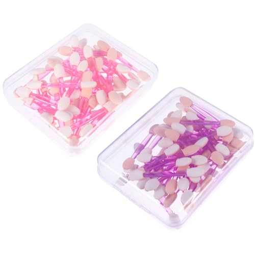 FOMIYES 100pcs Double-ended Eye Shadow Brush Natural Sponge Tips Perfect for Travel Parties Daily Makeup