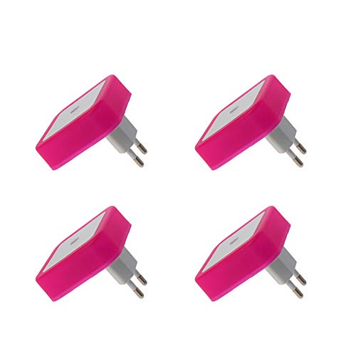 Image of Othmro ABS L62xW62xH60 Plug-in Night Light Warm Light LED Christmas Light Bulb Bed Lights with Auto Dusk-to-Dawn Sensor for Bedroom Kitchen Hallway Red EUR Plug 4Pcs