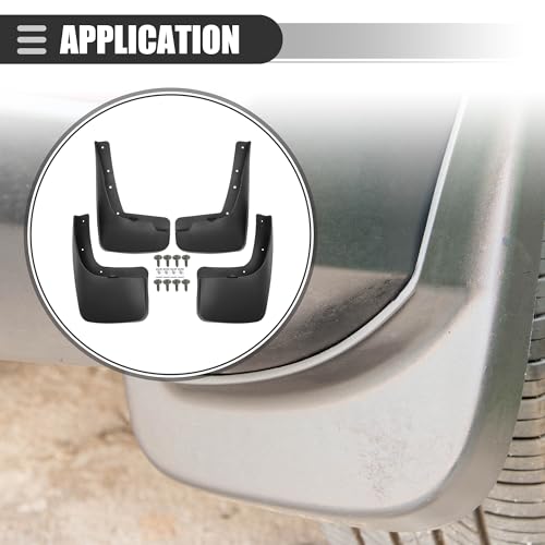 Image of Motoforti Car Mud Flaps, Splash Guards, for Jeep Liberty 2008-2012, Plastic, with Screw, Black, 1 Set